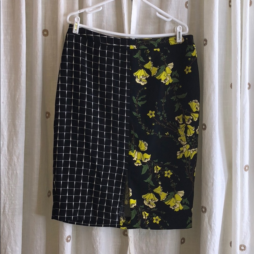 Who What Wear mixed print skirt